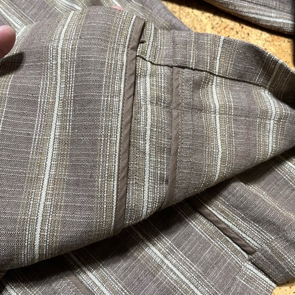 Pendleton Linen Blend Striped Button Blazer Jacket In Browns Sz M - Picture 6 of 14